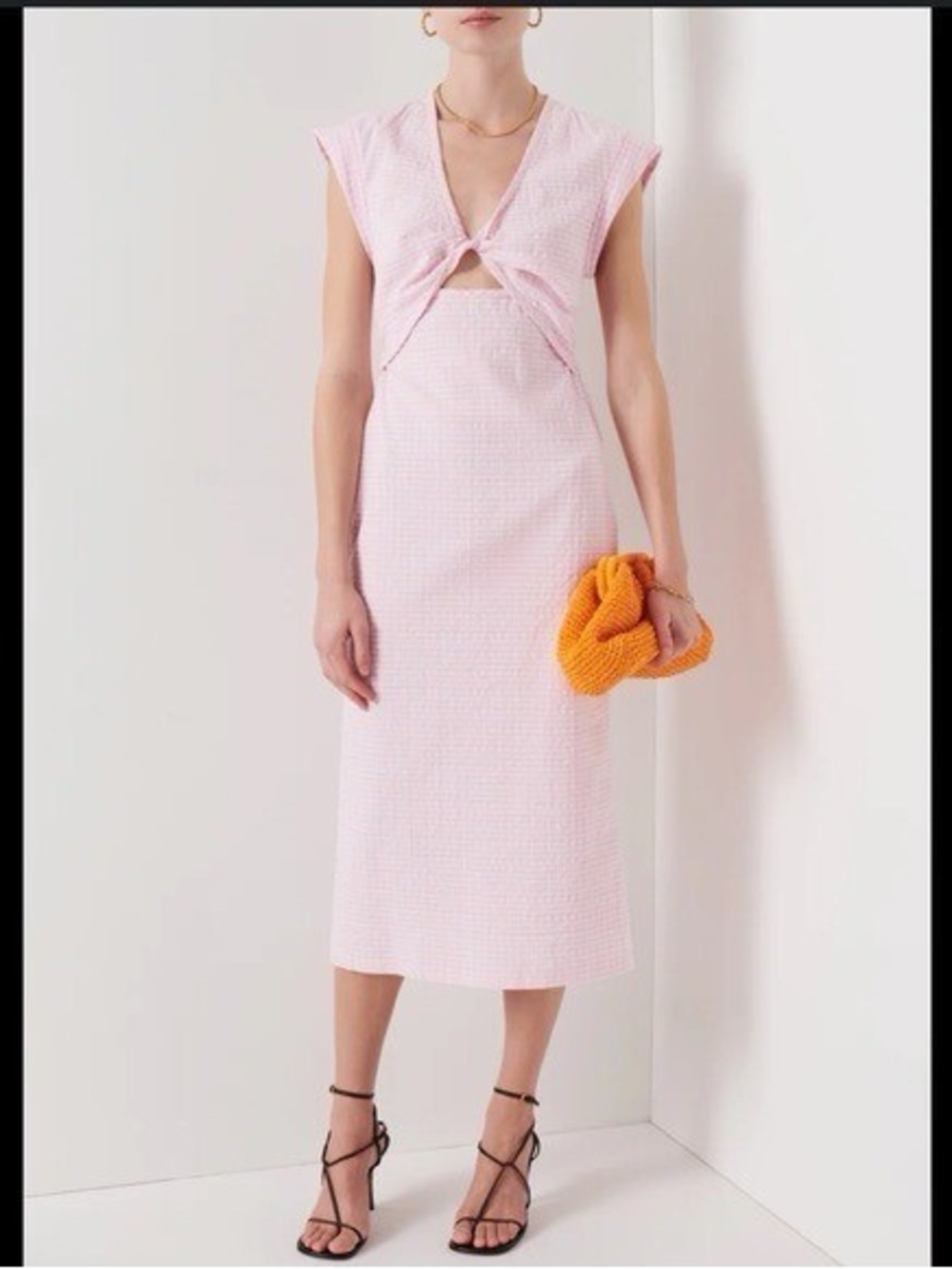 NWOT Derek Lam Twist-Front Pink Gingham